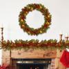 Christmas Flower Vine With Timer Hangable Christmas Artificial Vine Garland Decoration For Window Fence Porch Arch Mantel