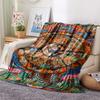 1Pc Buddhism Wheel Print Flannel Blanket, High quality Comfortable for All Seasons, Home Decor, Warmth and Comfort, Perfect for Christmas Gifts