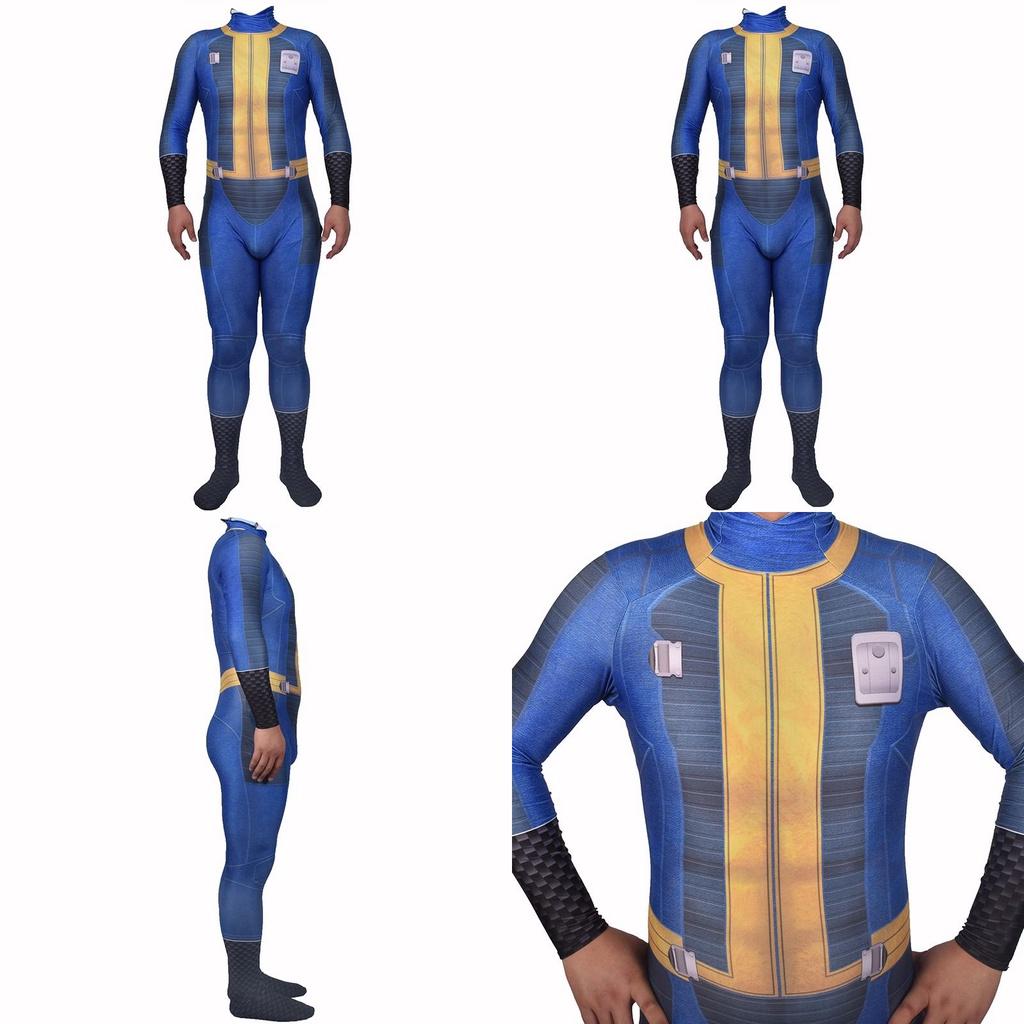 Authentisches Fallout 4 Überlebender Cosplay für Nate Vault 111 Jumpsuit Bodysuit für Halloween