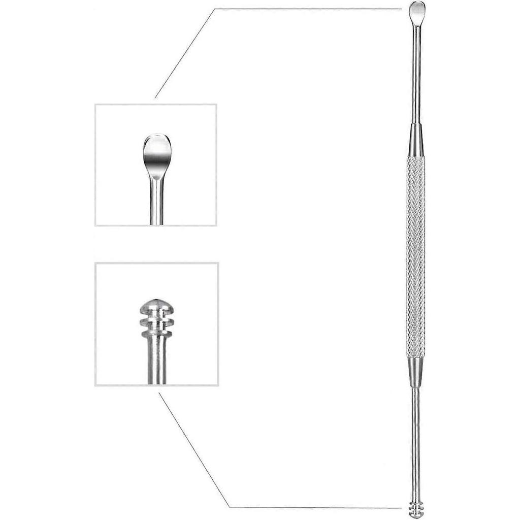 Steel Ear Pick Earwax Remover Spoon Ear Scraper Scratcher Ear Cleaner with Storage Box, 304 Stainless