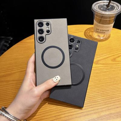 Luxuriöse Handyhülle aus Lammleder für Samsung S24 S23 Plus S22, ultramagnetisch, stoßfest, schlank, weich für Magsafe-Abdeckung