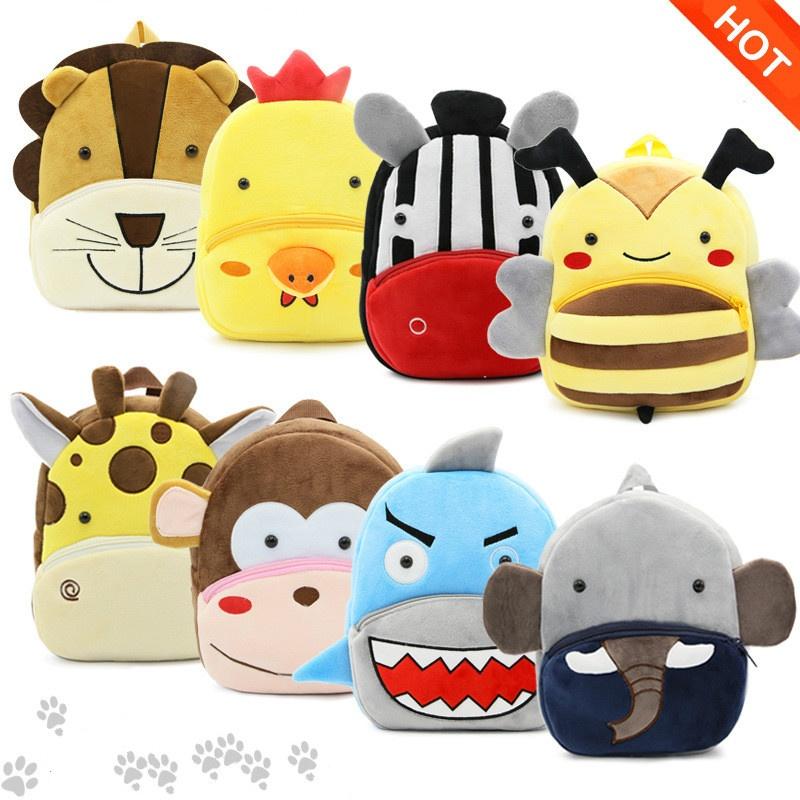 3D Cartoon Plush Children Backpacks Kindergarten Schoolbag Animal Kids Backpack