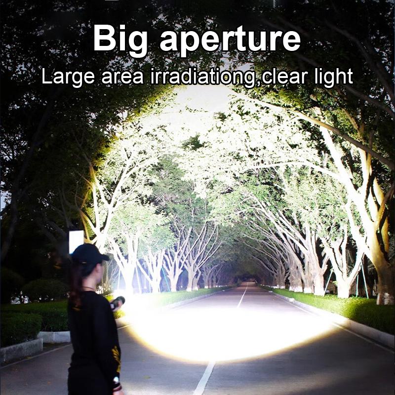 High Power LED Flashlight Rechargeable Type-C Flashlight 26650 Super Bright Long Range Torch Camping Lantern Fishing Lamp