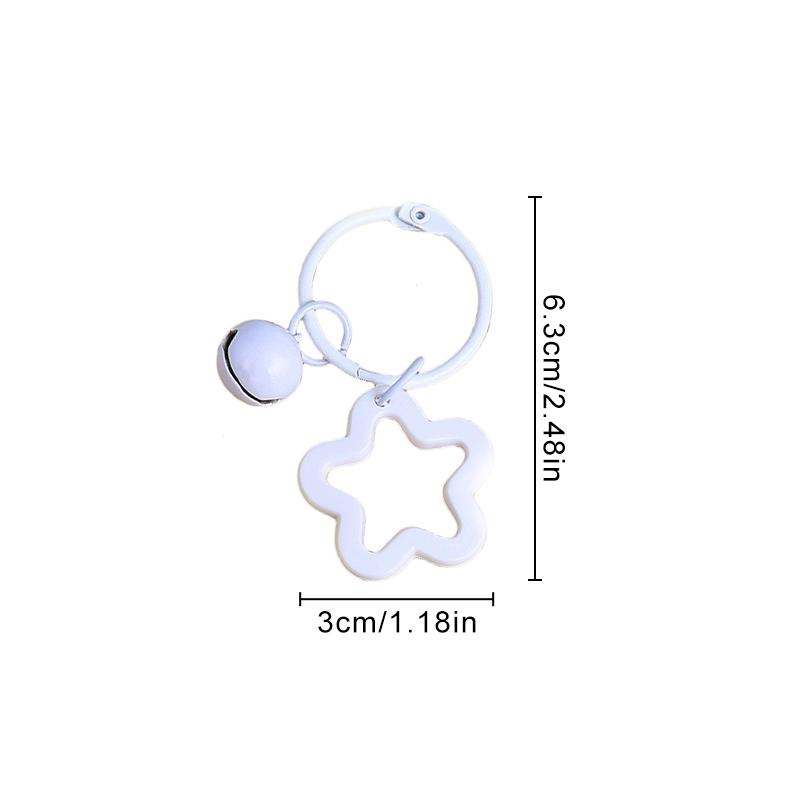 Frauen Mädchen Schlüsselanhänger Ringe Halter Glocke Fünfzackiger Stern Taschenanhänger Acryl Geschenkzubehör