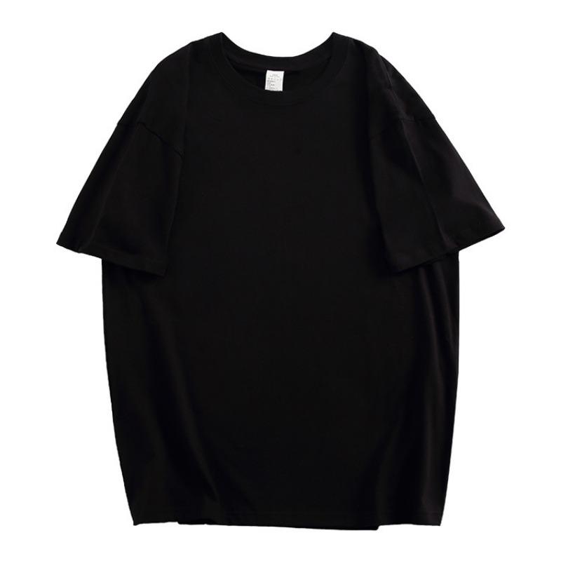 Solid-color Pure Cotton Off-the-shoulder Loose Short-sleeved T-shirt