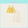 Girl Summer Sleeveless Dress And Pants Set With Soft Polyester Fabric For Casual Kids Fashion