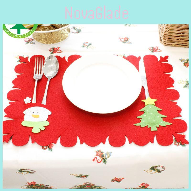Charmantes Weihnachts-Santa-Platzset Tischläufermatte Für Elegante Dinner-Dekoration