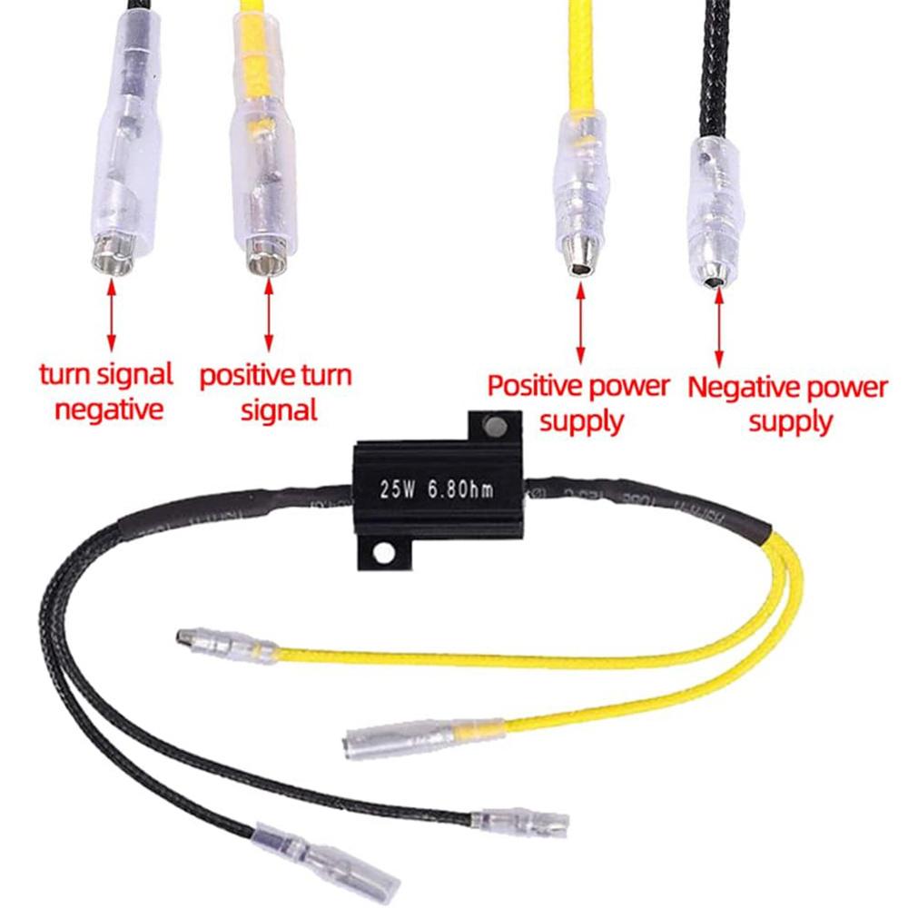 4x Resistors Cable LED Mini Turn Signal Motorcycle 6.8Ohm 25W Resistor Resistor