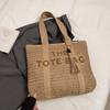 Bohemian Weave Tote Bag Hollow Out Summer Beach Bag Simple Straw Shoulder Bag  Outdoor