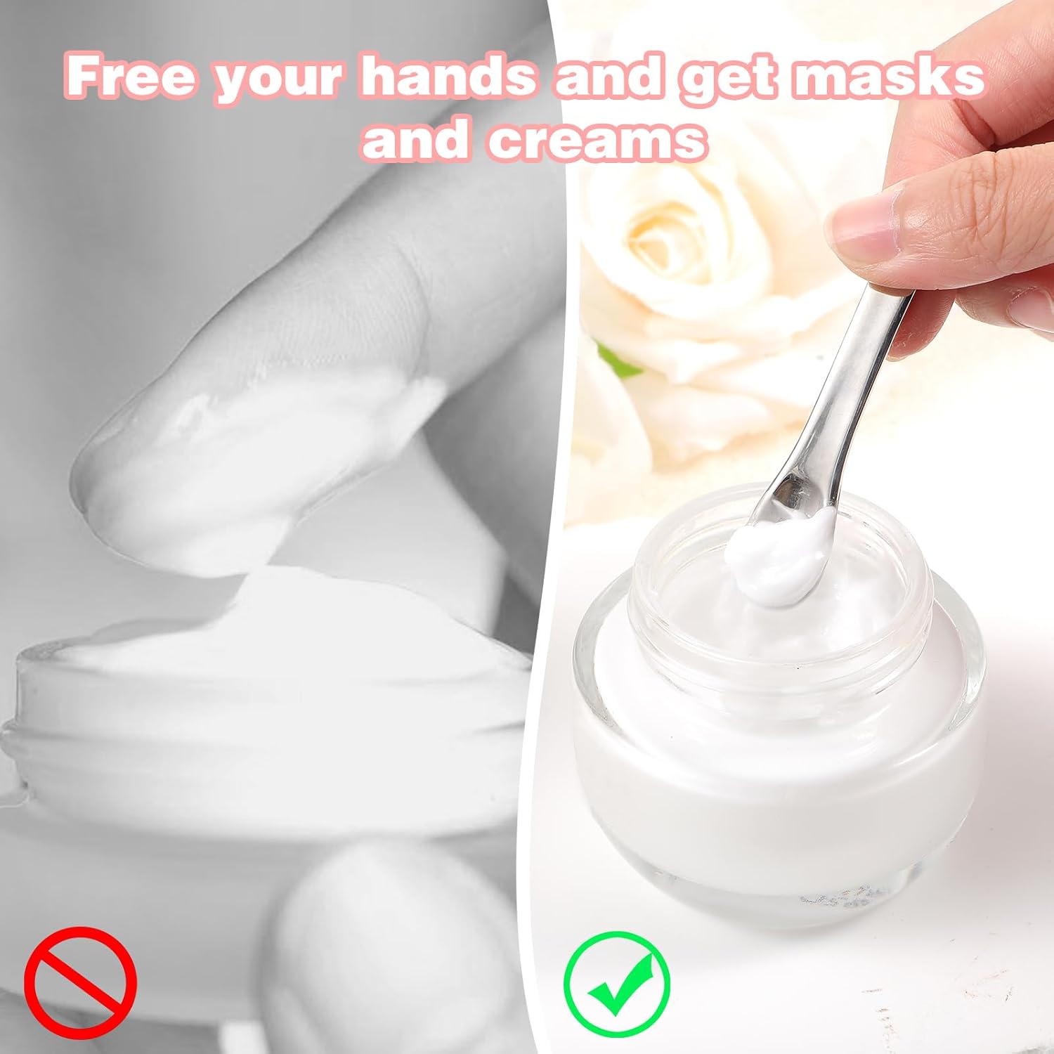 2pcs Mini Metal Cosmetic Spatulas, Reusable Facial Cream Mask Spoon Skincare Spatula Multifunctional Face Mask Applicator Tool for Mixing Sampling