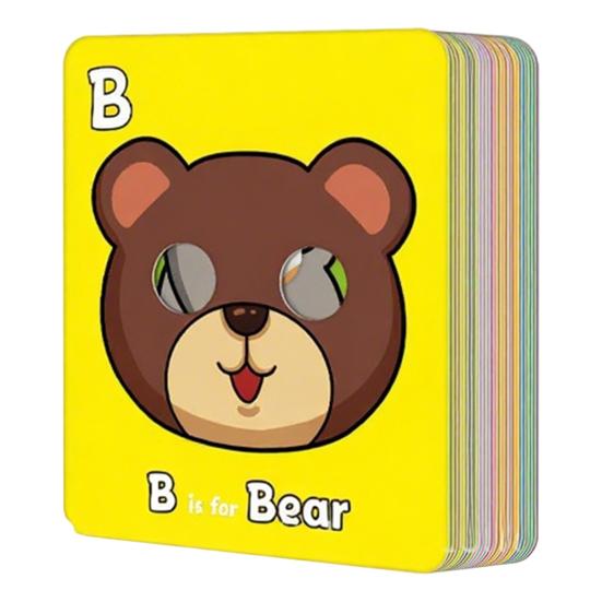 1/2/3 Sets Kids Alphabet Flash Cards with Animal Face Guards Toddlers Boys Girls 26 Letters ABC Preschool Learning Interactive Educational Flashcards