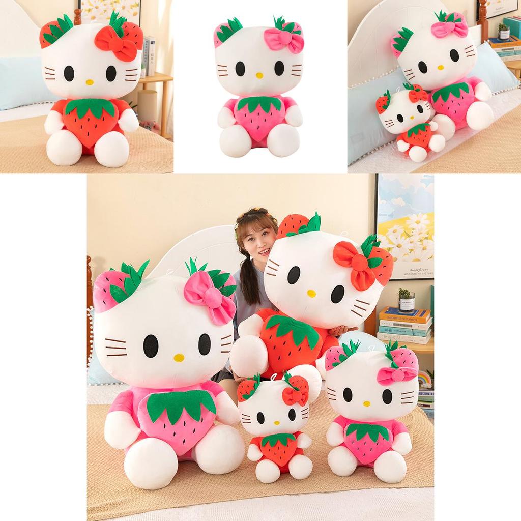 Strawberry Kt Cat Plush Toy Large Stuffed Animal Pillow For Kids And Collectors