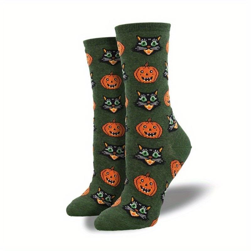1 Pair New Halloween Creative Funny Pumpkin Jacquard Socks for Men and Women Lovers Socks.