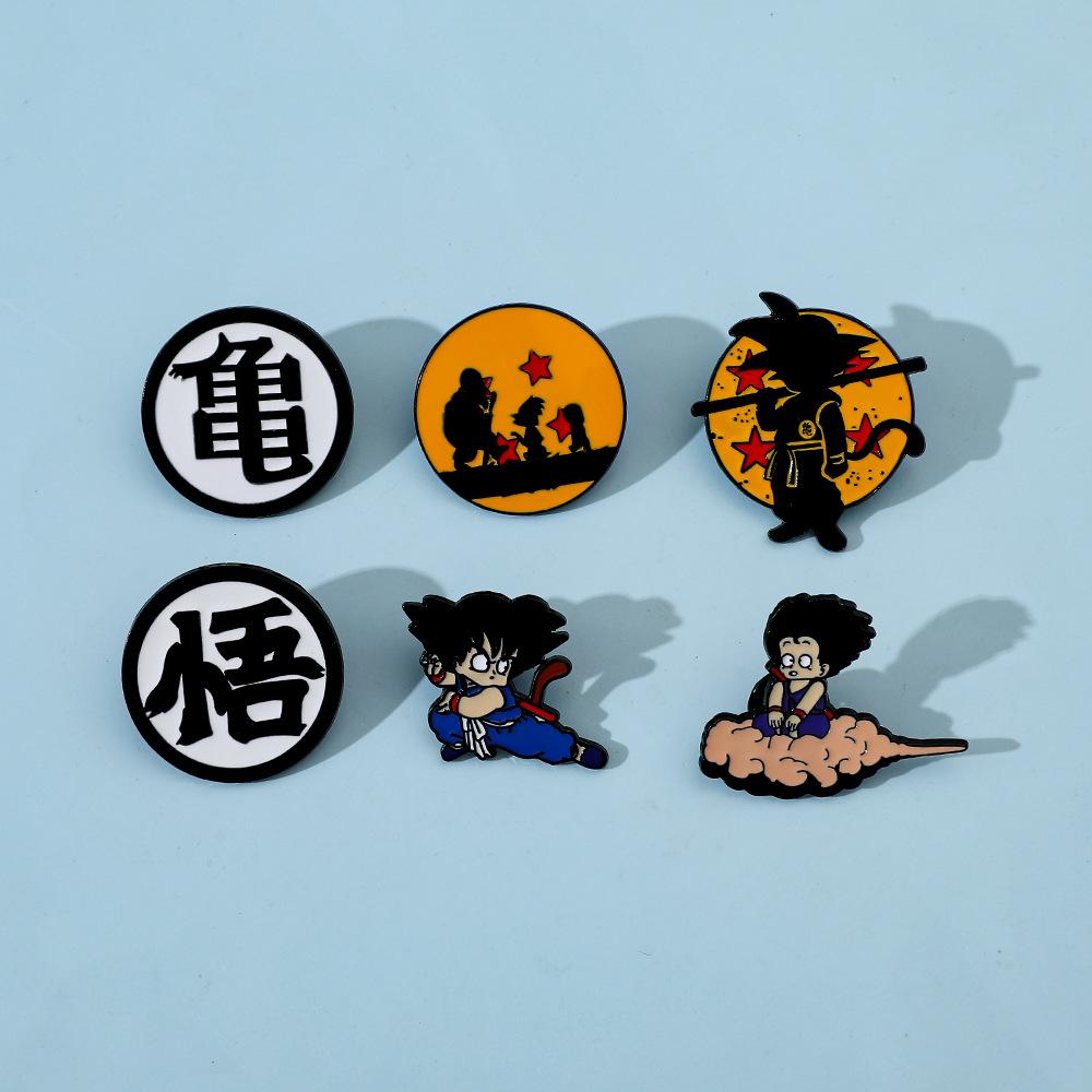 RiMan Creative Dragon Ball Metal Badge Somersault Cloud Wukong Alloy Oil Drop Brooch Accessories Pin Decoration