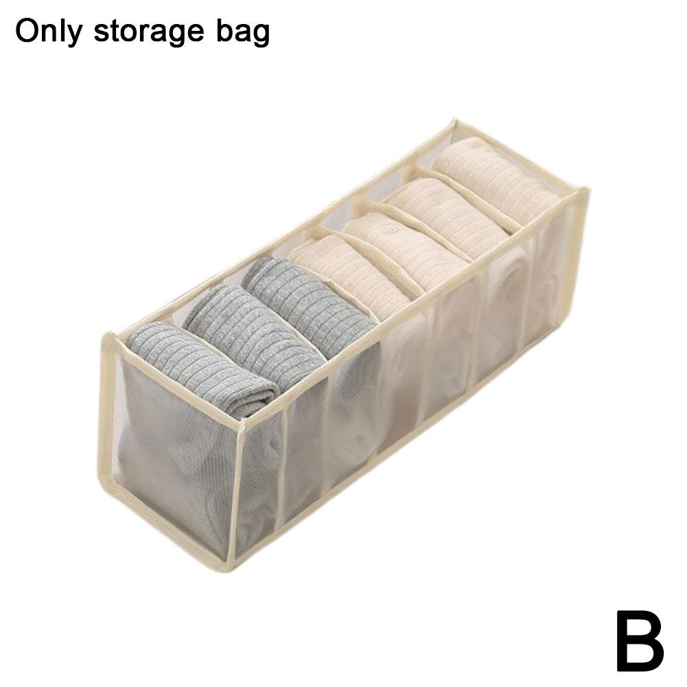 7 Grids Underwear Drawer Organizer Storage Box Pants Jeans Storage Box Drawers Socks Separation Organizer Pants Foldable Storage