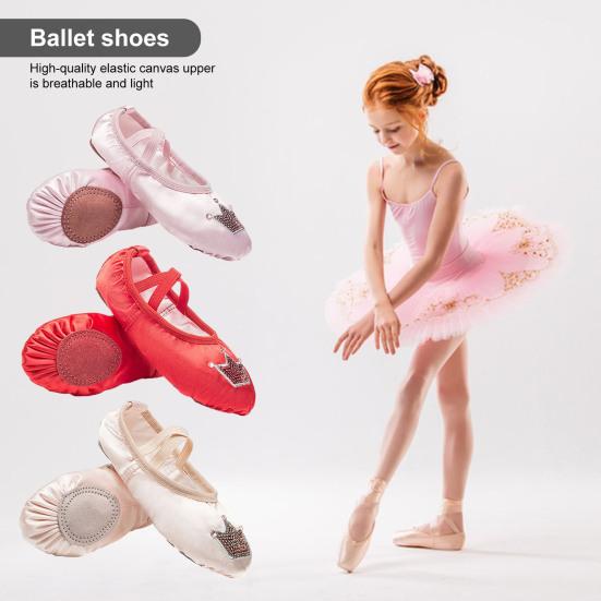 Kinder-Erwachsene-Leinwand-Ballett-Tanzschuhe, Spitzentanz-Gymnastikschuhe