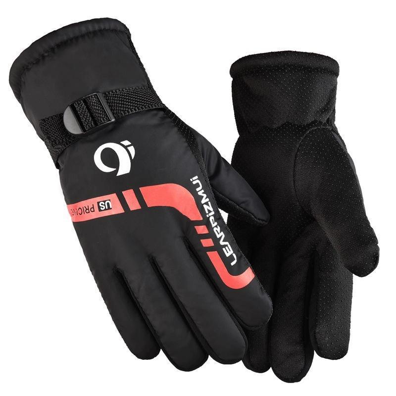 Men's ski gloves warm waterproof all-finger gloves piled thickened outdoor cold protection