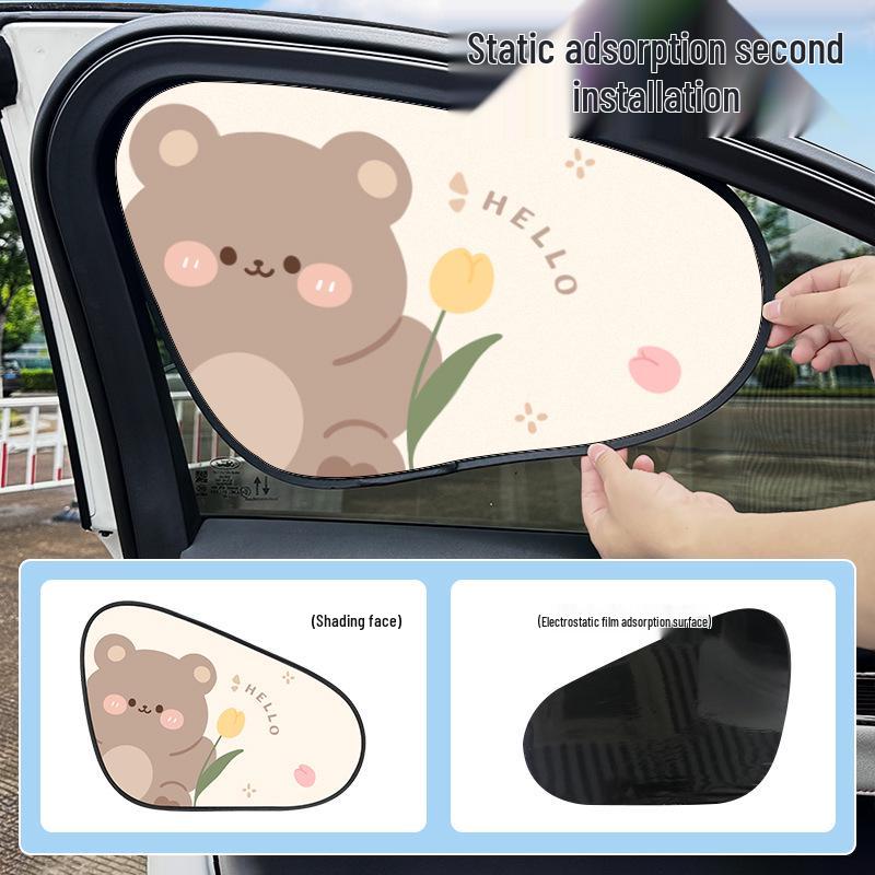 Summer Car Sunshade Curtains - Heat Insulation, Opaque Static Adsorption for Interior Side Windows