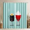 Funny Japanese Food Sushi Print Curtains for Kids Living Room Bedroom Kitchen Window Drape Right Biparting Open Drapes 2 Panels