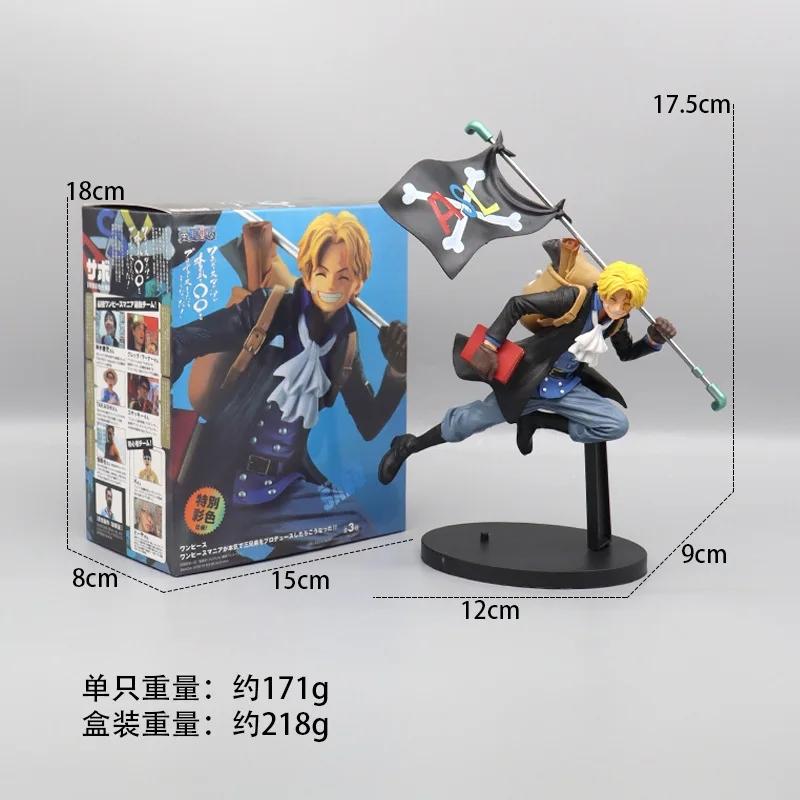 17cm One Piece Anime Figure Running Sabo Backpack Portgas D Ace Monkey D Luffy Action Figure Set Model Ornaments Plaything Gift
