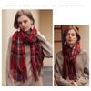 Dámský šátek zimní střapec kostkovaný šátek dlouhý tlustý teplý
