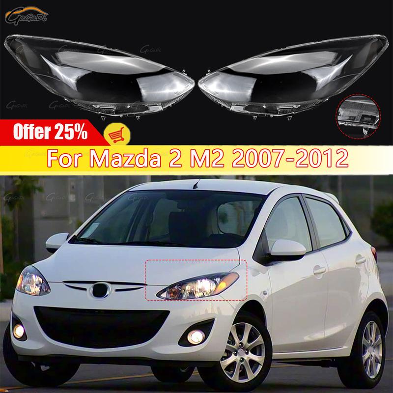 For Mazda 2 M2 2007-2012  Car Front Headlamps Cover Waterproof Clear Headlight Lens Replace Original Headlamp Shell 1pcs for Left light