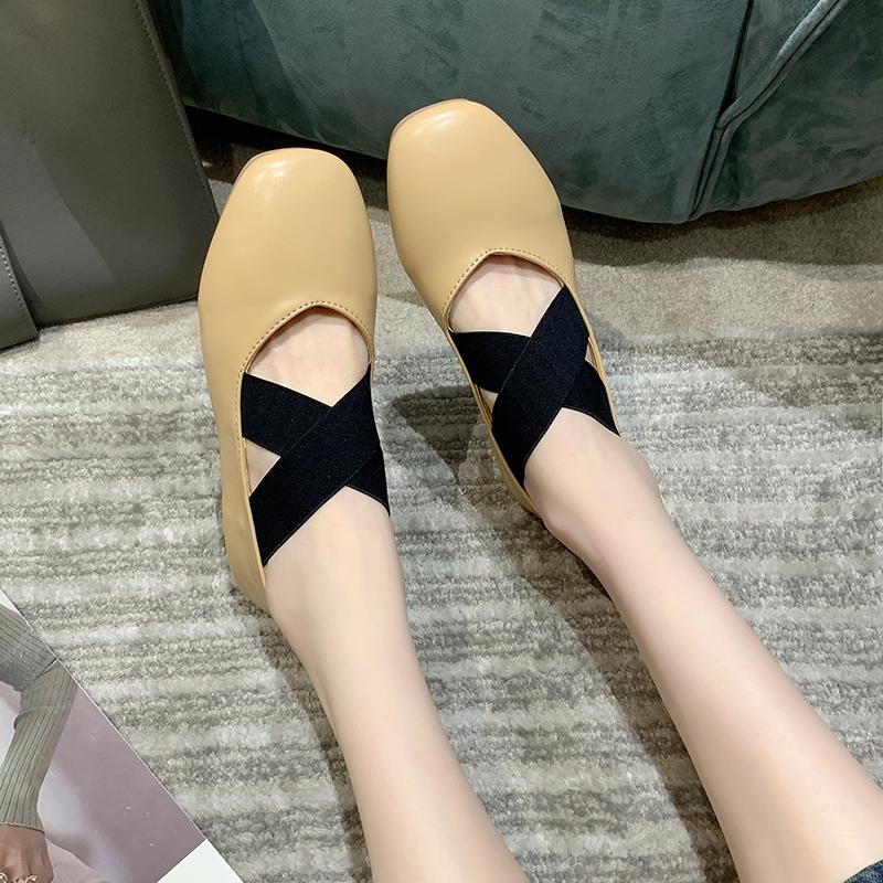 Fashion French Style Women's Flats New 2024 Spring Season Fairy Women's Shoes Dress Mary Sandals Soft Leather Shallow Ballet Slippers