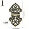 10Pcs Antique Bronze Vintage Style 10pcs Metal Decorative Hinges - for Wooden Boxes, Cabinets, Gift Boxes, Tool Boxes