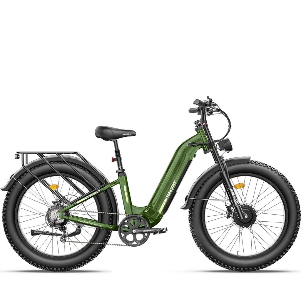 Freesky M540 Electric Bike, 2 * 160NM Dual Motor, 48V 23AH Battery, 26*4.0'' Tires, 32MPH, LCD Display, Hydraulic Brakes