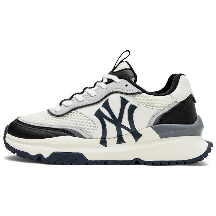 New MLB Chunky Runner Bare Eyes 3D Slip Resistant Abrasion Resistant Low top Chunky Sneakers Unisex Black White 3ASHRJ13N-50BKS