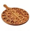 Plat à œufs mimosa en bois 24 trous Poignée double face Plateau de service pour œufs pour cuisine 42x31x1.5cm