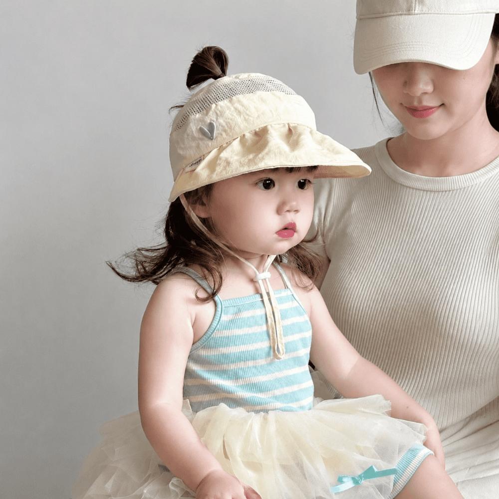 Breathable Mesh Kids Cap Lightweight Large Brim Hat Cute Sun Hat  Summer