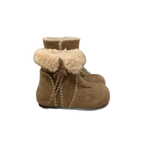 Flat-bottomed snow boots velvet short boots women's autumn and winter new lace-up fluffy boots thermal cotton boots Korean version Birkenstocks
