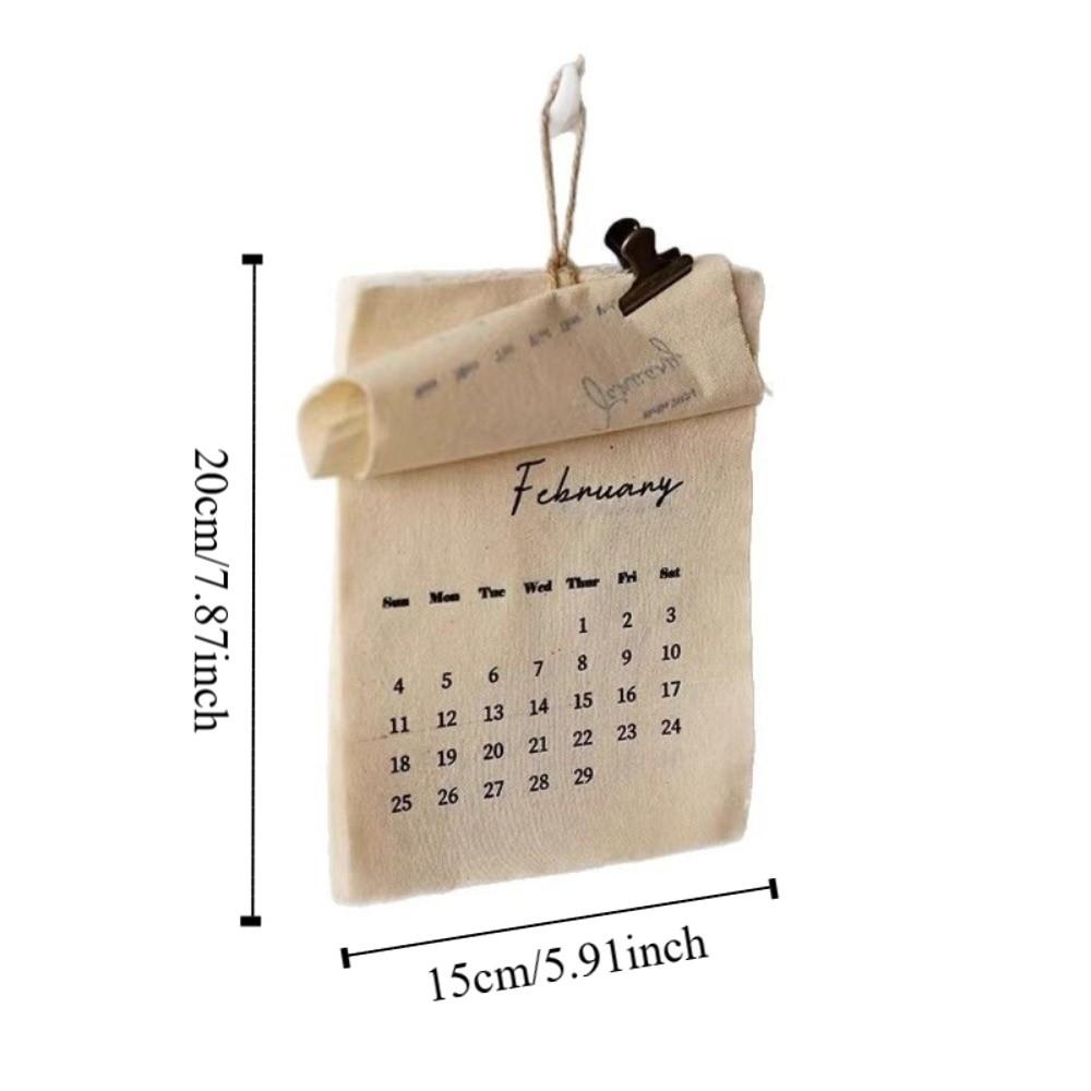 12-Month Reusable Textile Planner Eco-Friendly Wall Hanging Decor  Students