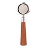 51mm Solid Wood Handle for Three-Ear DeLonghi Coffee Machine, 304 Stainless Steel Bottomless Extraction Accessory.