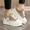 Board shoes new color blocked women's shoes 2026 autumn thick sole wear-resistant versatile student breathable single shoe