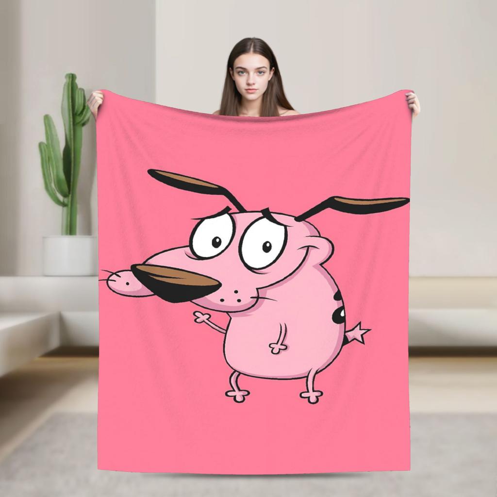 C-Courage Cane Codardo Stampa Coperte Calde Moda Peluche Coperta Plaid Per Divano Sedia Divano Letto Flanella Copriletto Copriletto