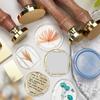 Unfinished Seal Stamp Head Flower Heart Stamp Head Round Square Stamp Head for Seal Card Envelope Craft Embellishment