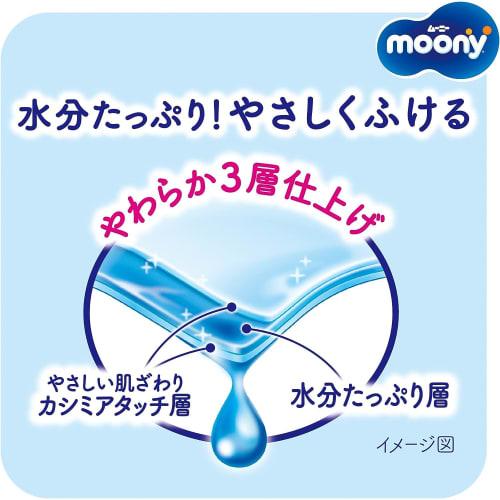 Moony Baby Wipes, Soft Material, 99% Pure Water, Refill, 2280 Wipes (76 Wipes X 30 Packs), Additive-Free (Alcohol, Fragrance, Paraben-Free), Made In J
