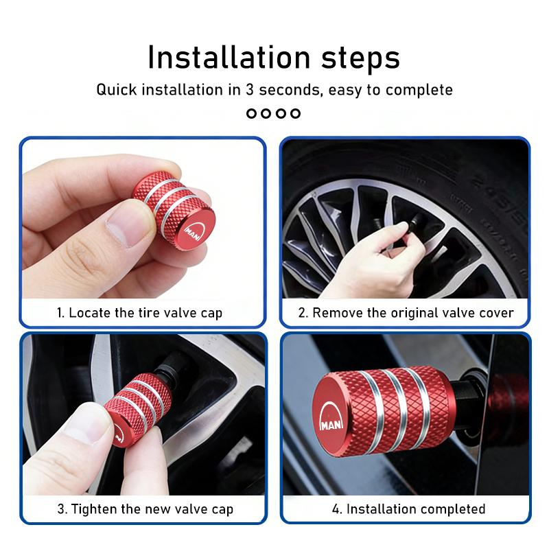 For Man 4/8Pcs Car Tire Valve Stem Cap Knurling Style Tire Valve Cap eTGX TGX TGM TGA TGS eTGS TGE