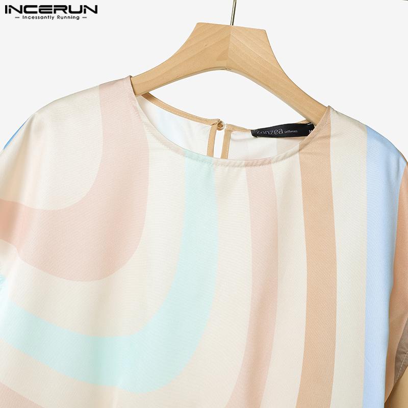 ZANZEA Damen Kurzarm Print Bluse und Hose Lässige Zweiteiler Anzugsets