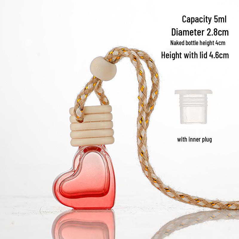 Gradient Car Air Freshener Glass Pendant, Transparent Aroma Diffuser Bottle, Empty for Fragrance 