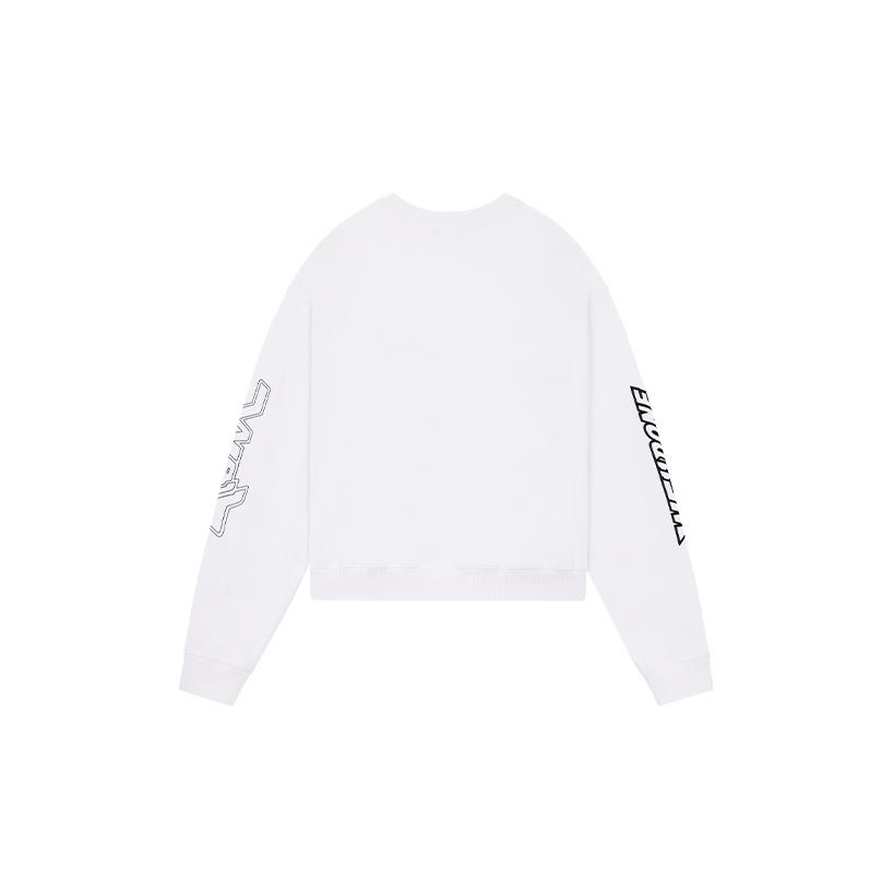 We11done Ss22 Logo Color Block Printed Asymmetrical 3D Pullover Sweatshirt Unisex sweatshirt White WD-TS1-22-699-U-WH