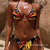 Mode sexy Bikini Urlaub Schmetterlingsdruck Krawattenbikini Dreipunkt Neuer Badeanzug Damen