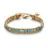 Luxury Iced Out Chain Bracelet Gold Color Shiny Rhinestone Bangle  Jewelry Gifts