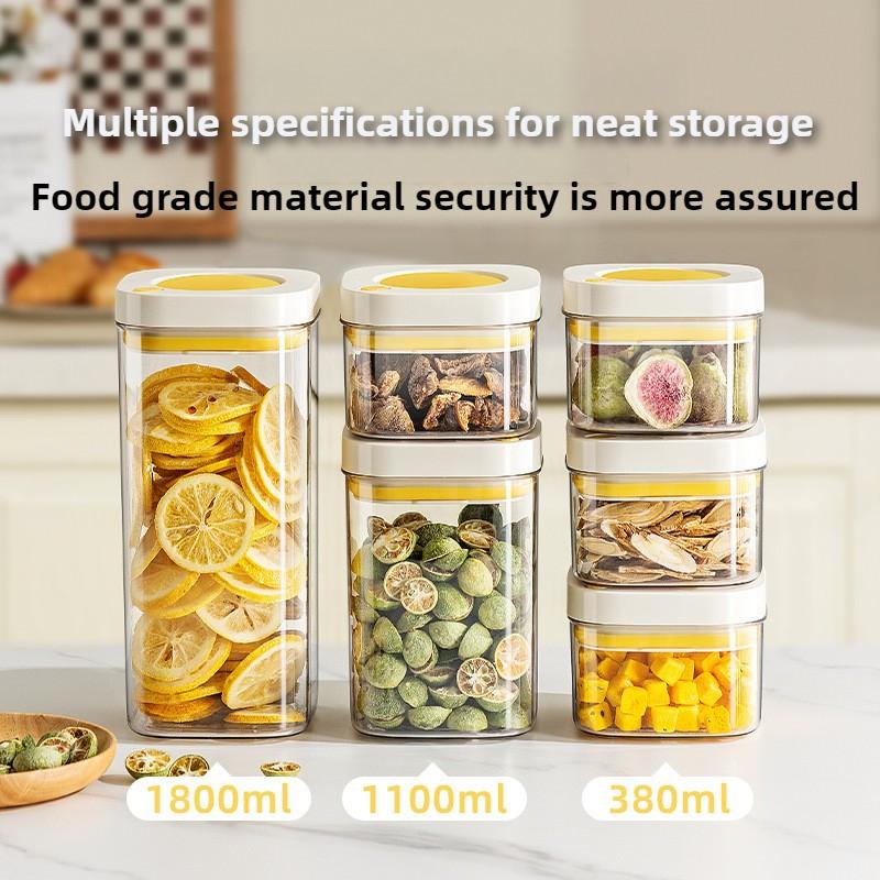 Vacuum Sealed Food Storage Containers | Transparent Airtight Kitchen Jars Rice/Coffee/Flour | BPA-Free Plastic Fresh-Keeping Box