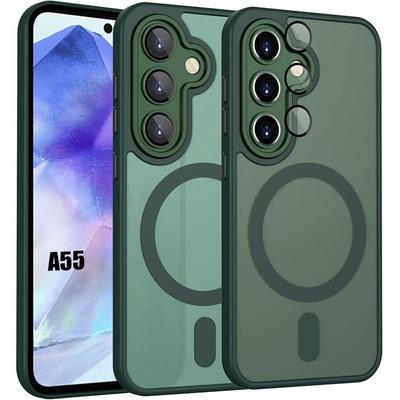 Case for Samsung Galaxy A55 5G - Protection with Magnetic Ring and Camera Film - Night Green