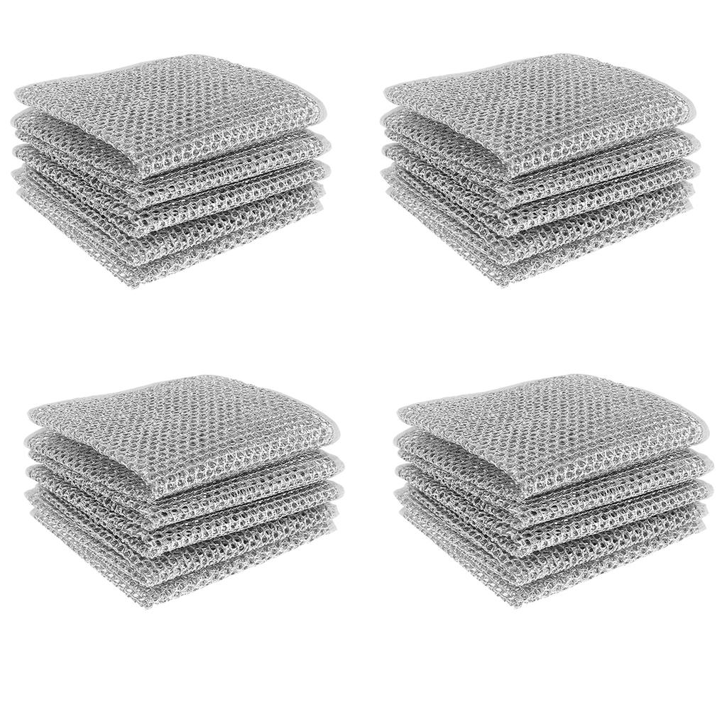 Steel Wire Cleaning Cloths Non-scratch Wire Dishcloth Metal Silver Wires Rags Rust Removal Cleaning Cloth Kitchen Cleaning