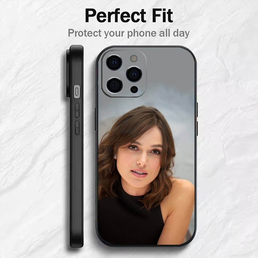 Actor K-Keira K-Knightley  Phone Case For iPhone17,16,15,14,13,12 Plus,Max Soft Silicone Black Cover