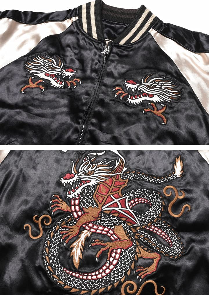 Crows Worst Collaboration Sukajan Harumichi Worn Model Dragon Motif X Armed Front Death Fully Embroidered Reversible Sukajan [Banson] "Bouya T.F.O.A